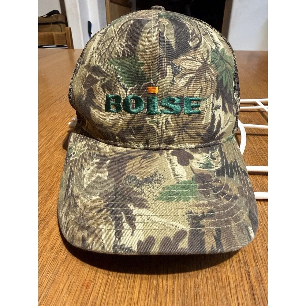 Vintage Boise‎ Cascade Camo Trucker Hat OTTO Snapback Mesh Hunting Cap