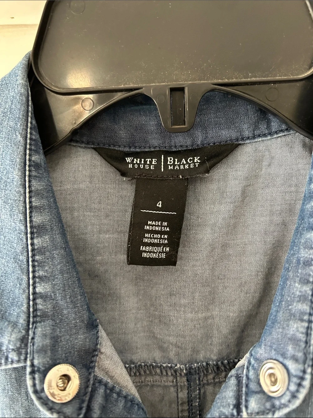 White House Black Market sleeveless denim