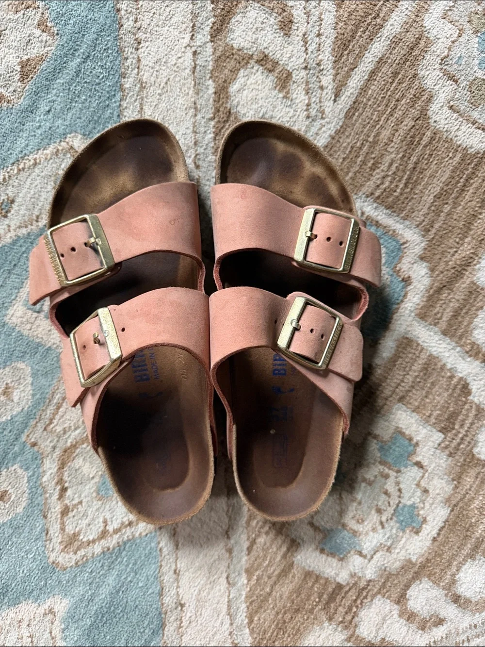 Birkenstock Women's Double Buckle Sandals in Blush Pink