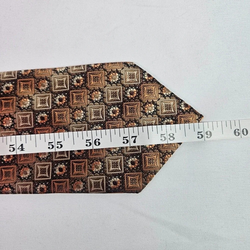 Stacy Adams Hand‎ Made Tie Geometric Brown 3.5