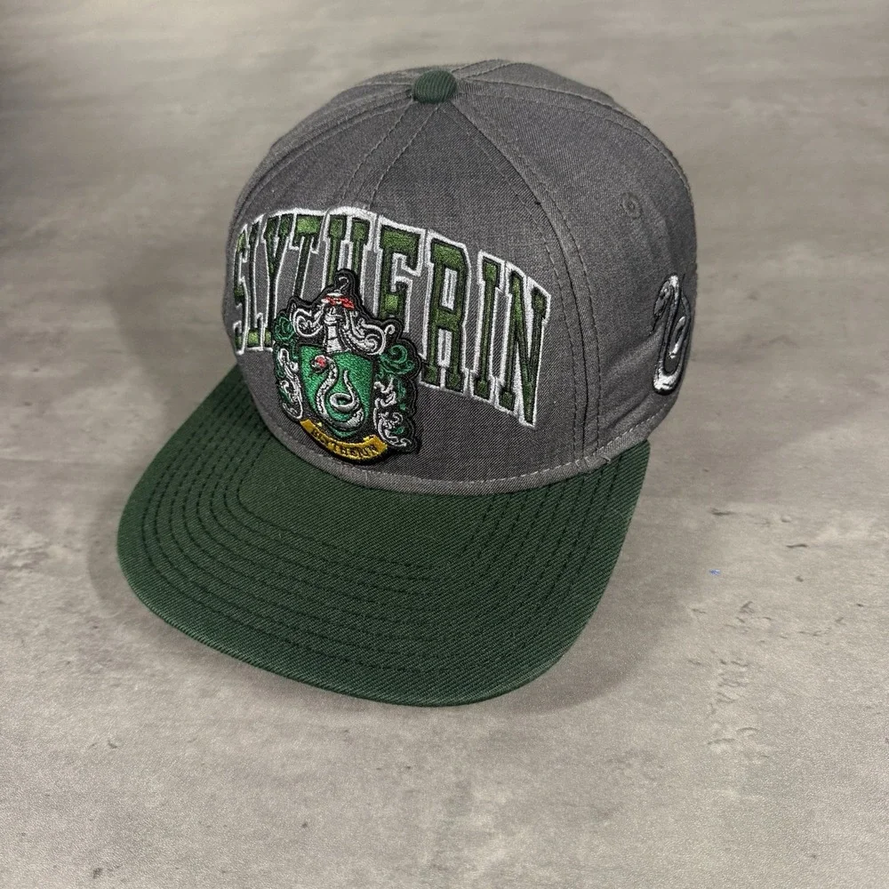 Slytherin Harry Potter Snapback Hat Gray Dark Green University Script Trucker‎