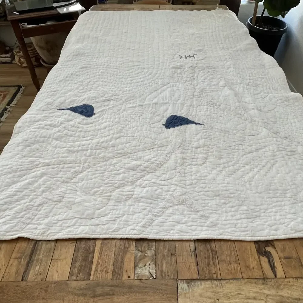 Cotton Quilted Bedspread J+R Tree Embroidery Patchwork 70