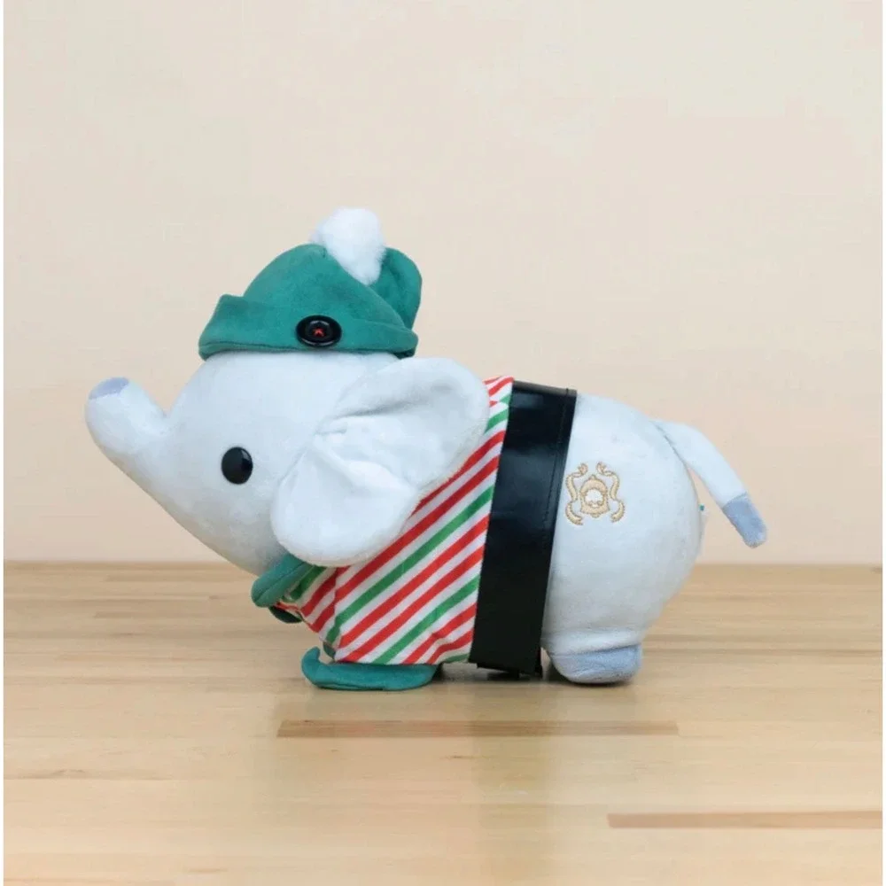 Cute Elephant Plush Toy Christmas Hat Scarf Outfit Stuffed‎ Animal Gift