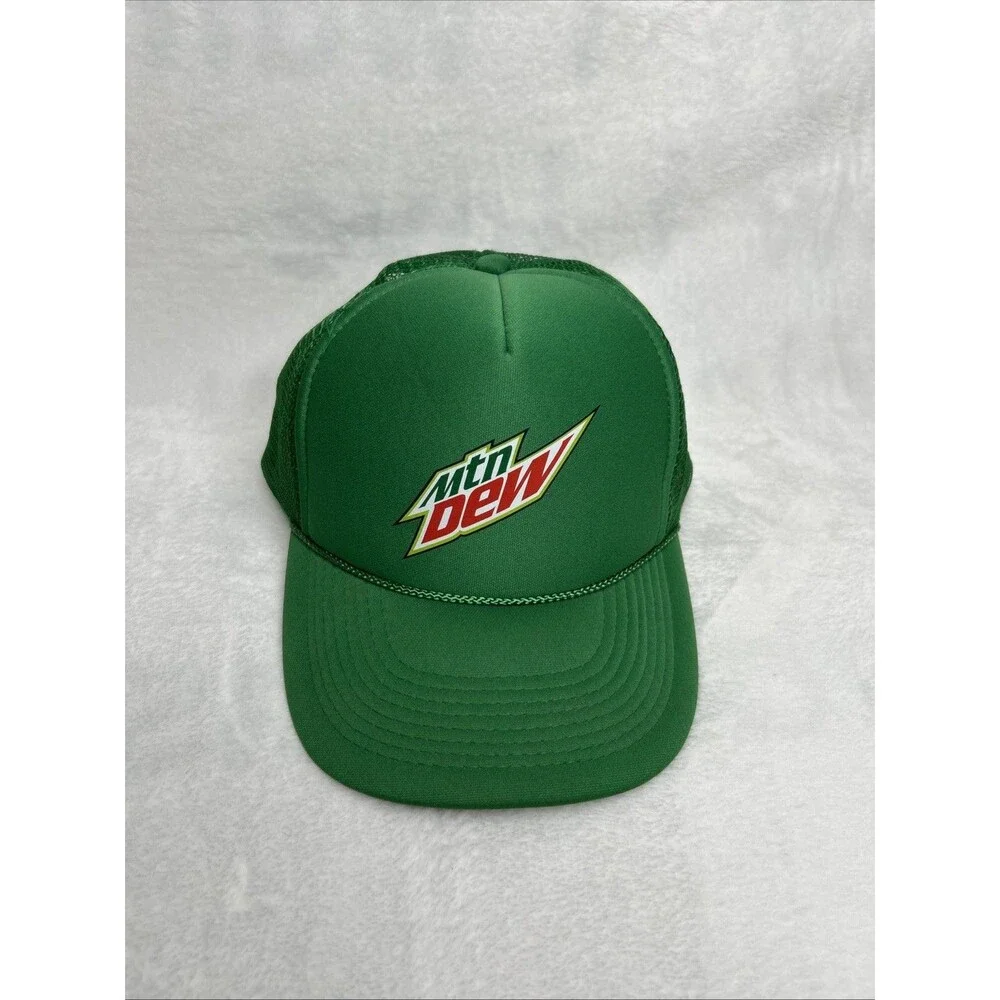 Mountain Dew Trucker Hat Green Mesh Snapback Otto Cap Unisex Adult
