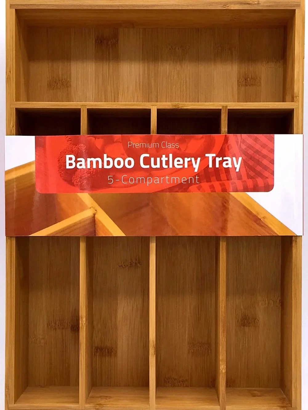Utopia Bamboo Cutlery Tray Organizer - Natural