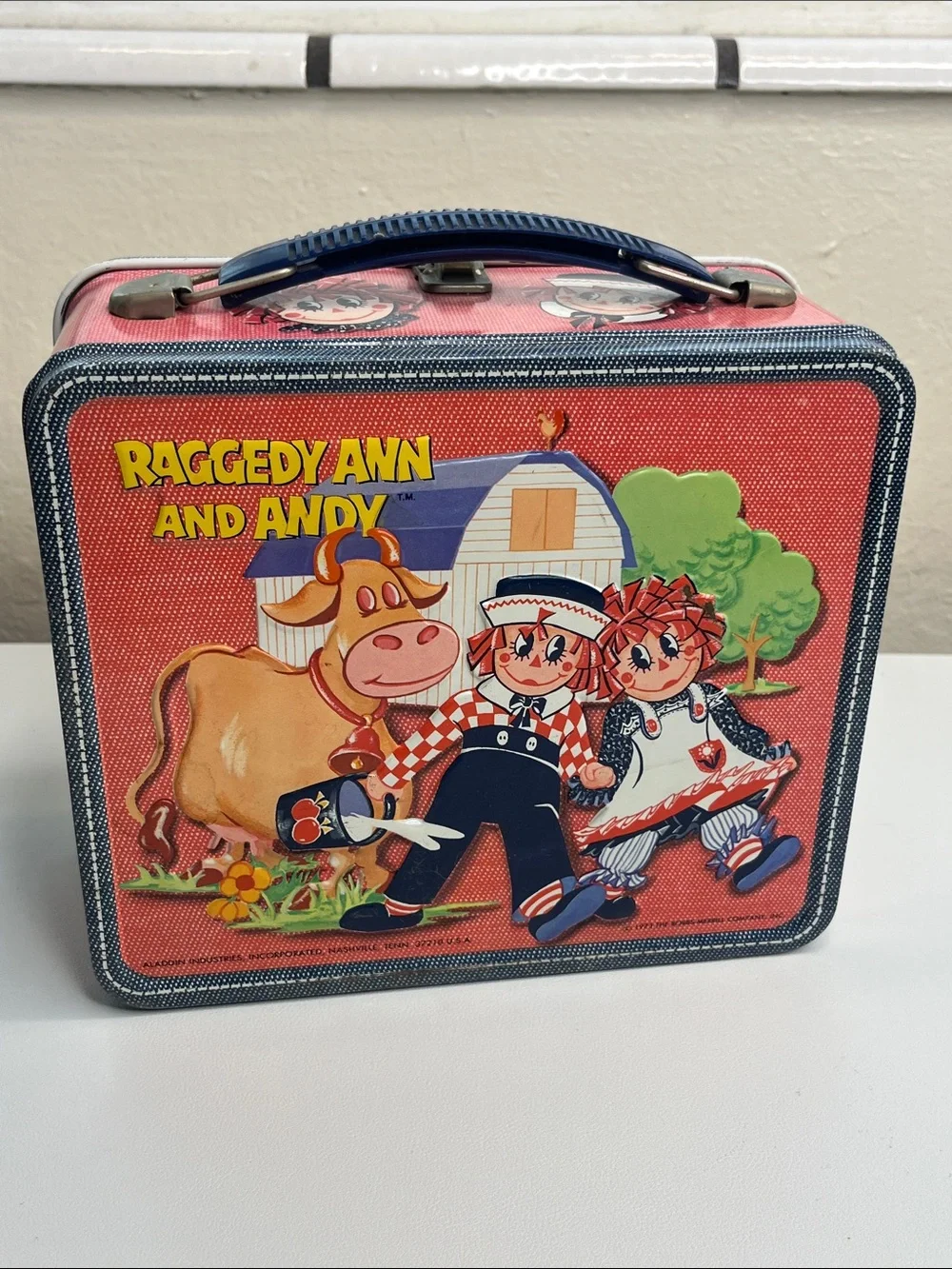 Vintage 1973 Raggedy Ann and Andy Metal Lunchbox