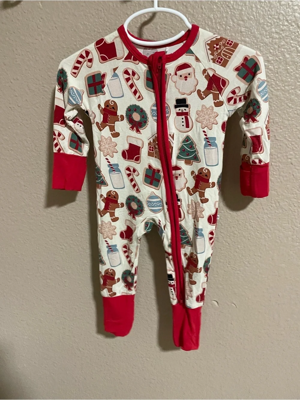 Emerson & Friends Bamboo Holiday Gingerbread Print Kids One-Piece Pajamas
