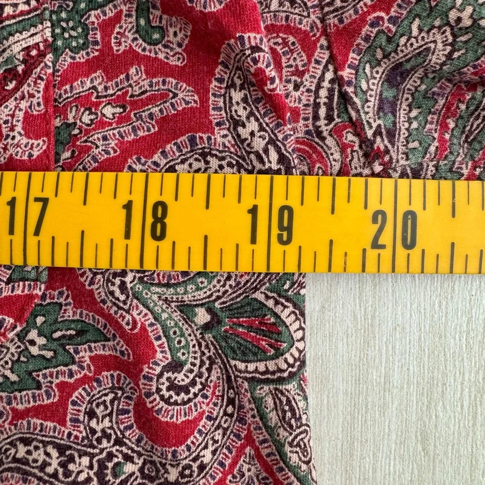 Lauren Ralph Lauren Womens Red Paisley‎ Pajama Set Button Down Pants Medium
