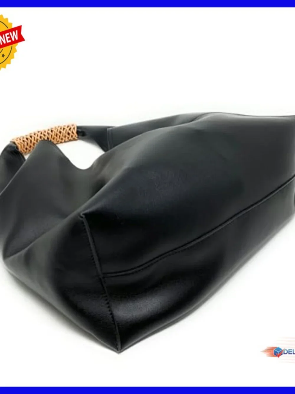Genuine Cowhide Leather Hobo Shoulder Bag Slouchy Tote Large Capacity