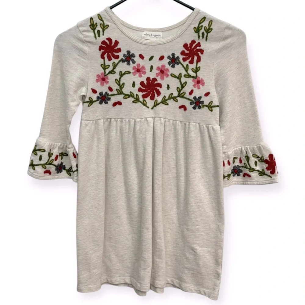 Mimi & Maggie Girls Beautiful Embroidered Long Sleeve‎ Dress Size 7-8