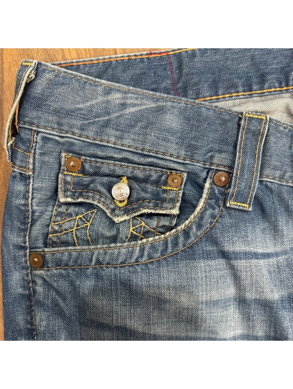 True Religion Men’s Jeans 36x32 Flare Vintage Y2K USA Made Horseshoe Pocket