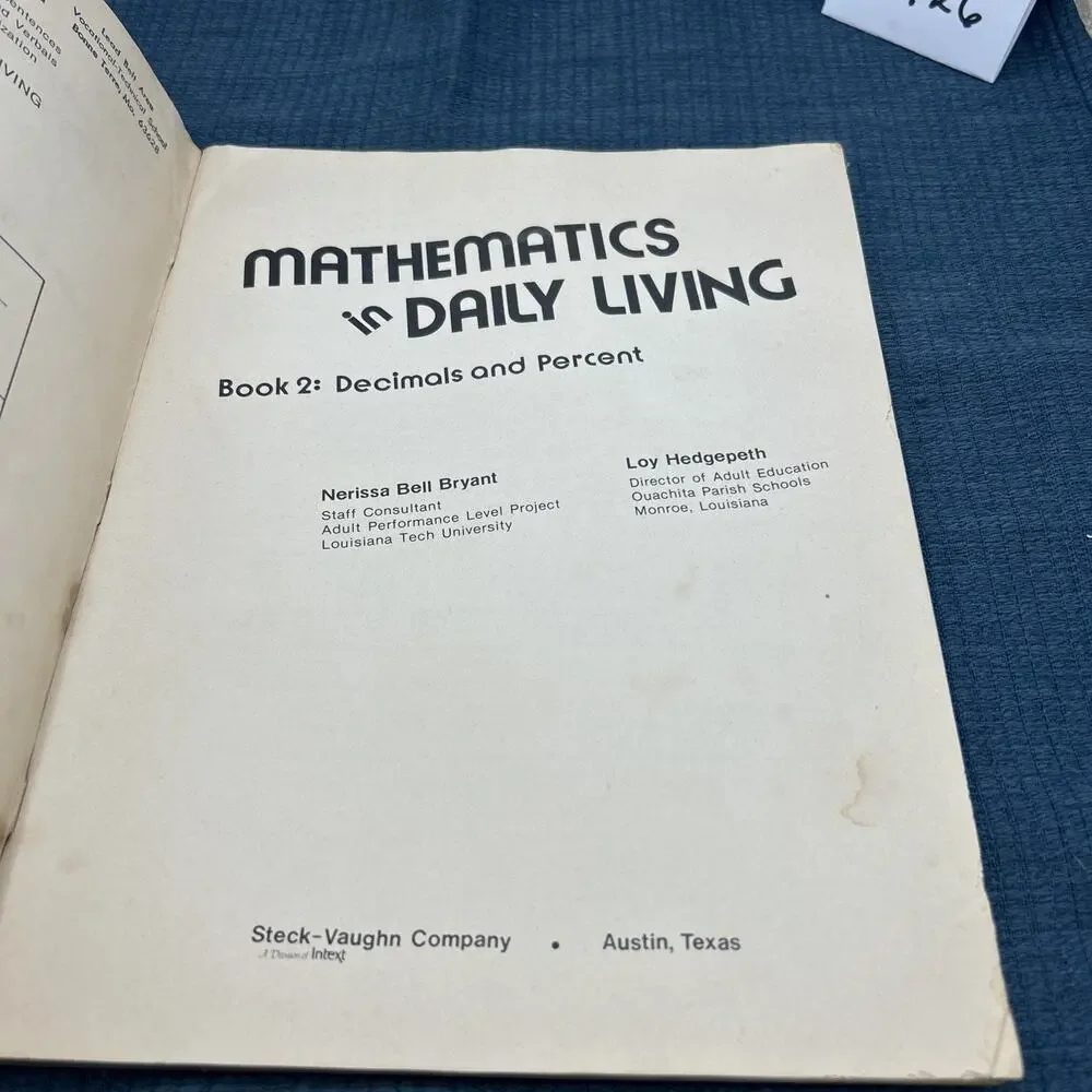 MATHEMATICS DAILY LIVING FRACTIONS BOOK 2 VINTAGE