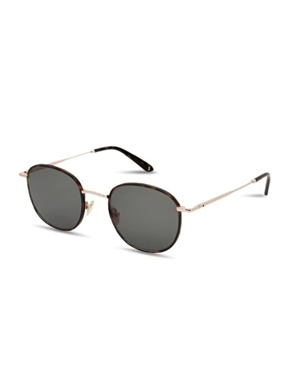 JIMMY FAIRLY Men's Round Metal Sunglasses - Tortoiseshell Frame with Dark Lenses