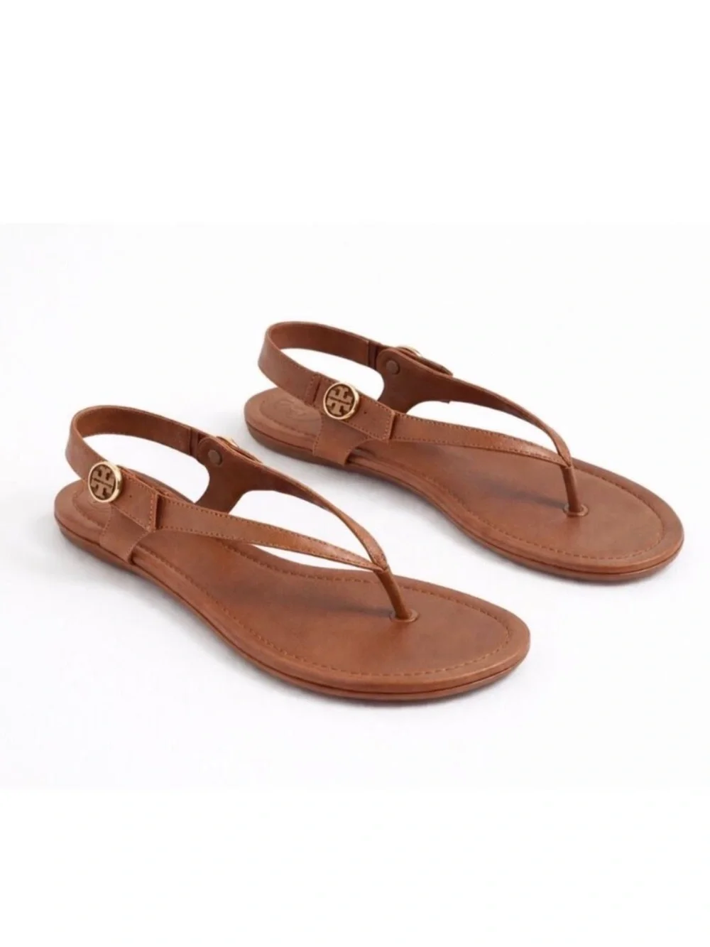 Tory Burch Minnie brown travel sandal flat 9 leather