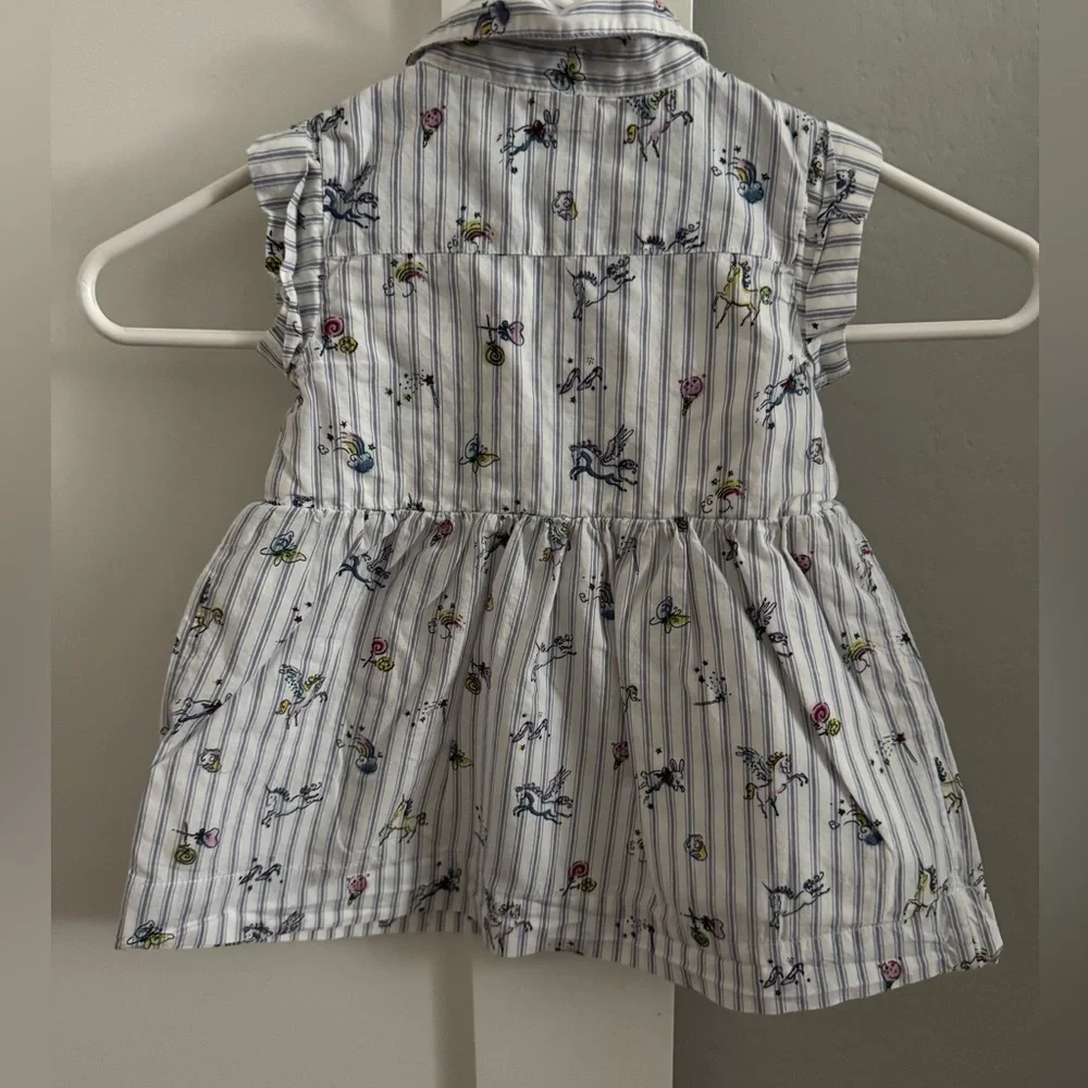 GAP Baby Unicorn Stripe Cotton Dress 12-18 Months