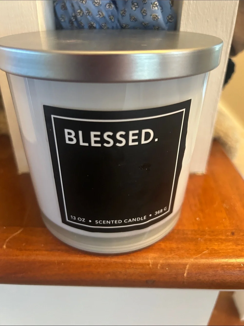 Scented Candle - White with Silver Lid