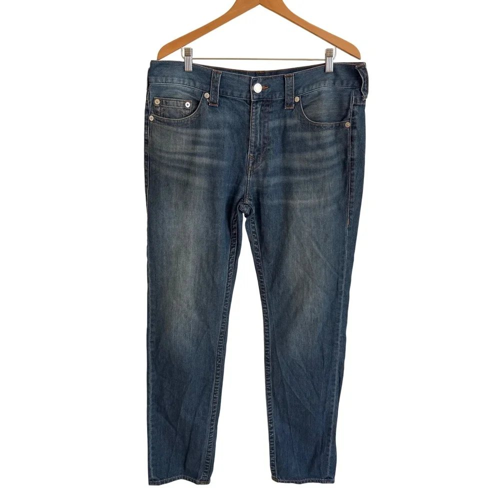 True Religion Rocco No Flap SN Mens Slim Fit Jeans 36‎ X 33 104665 Indigo Denim
