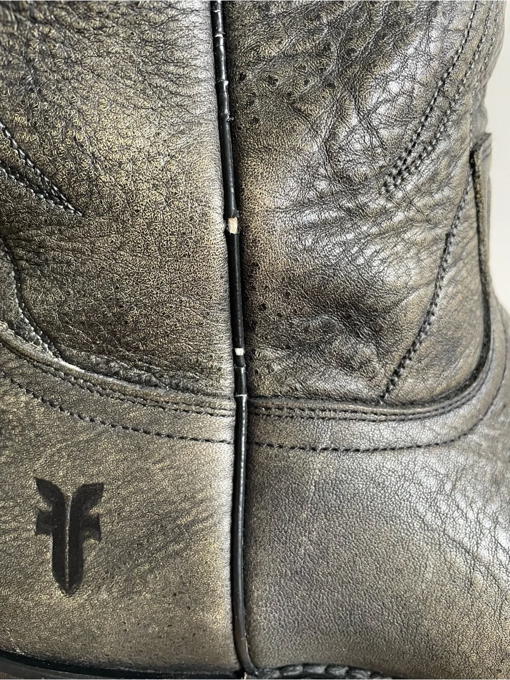 Frye Billy Pull on Cowboy Boot Charcoal Gray Patina Leather Western 10