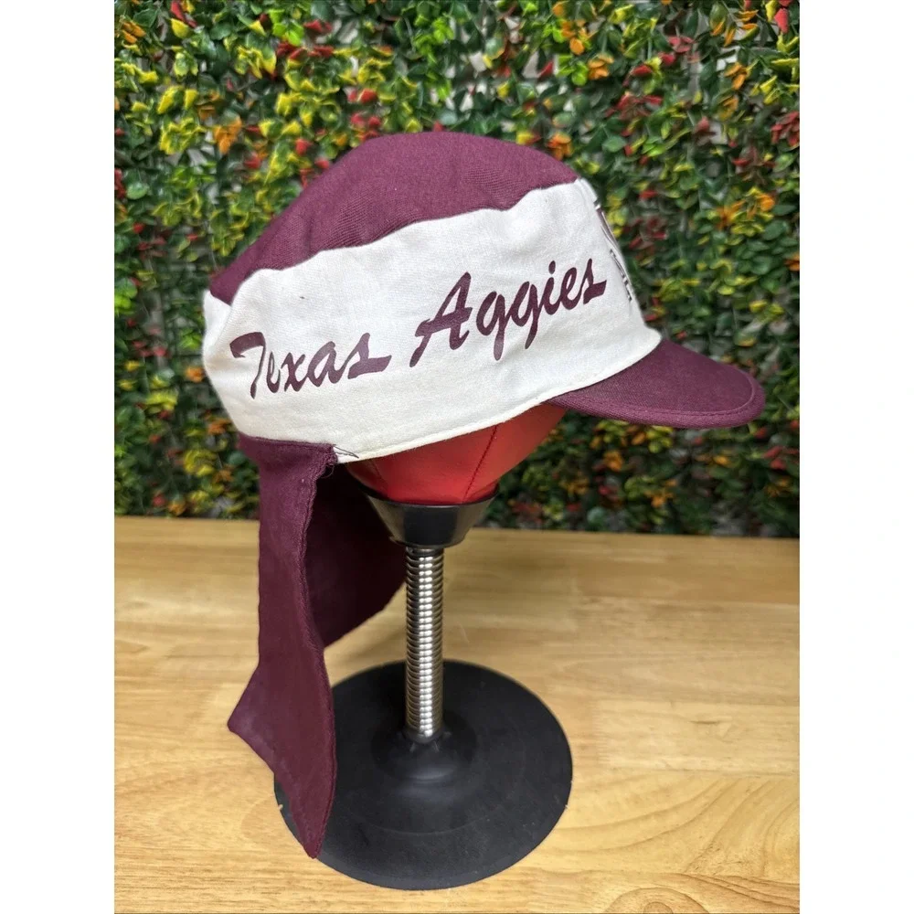 Texas A&M Aggies Genuine‎ Crowd Hat Cap White Maroon Plain Logo NCAA M/L Vintage
