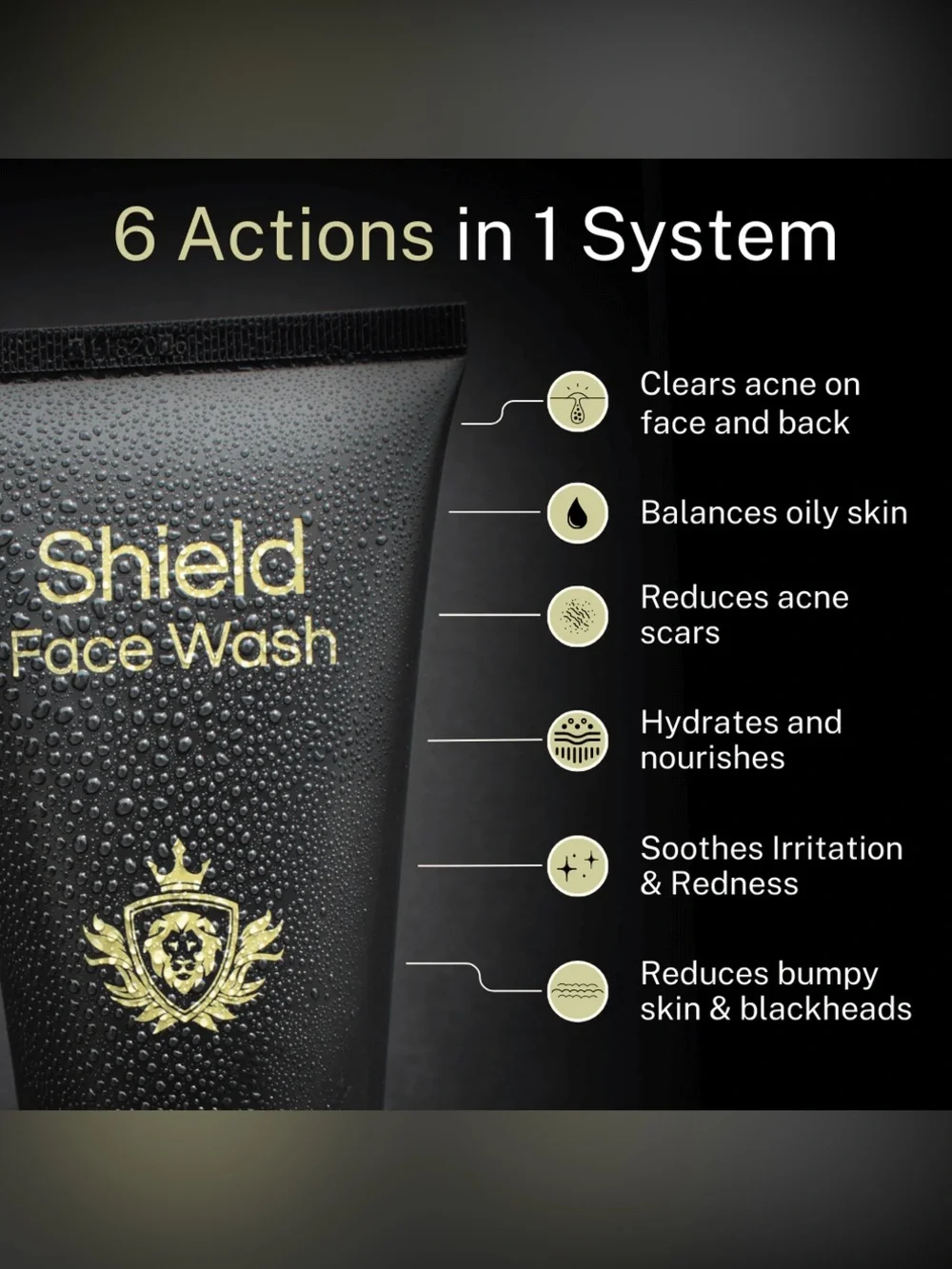 Shield clears acne