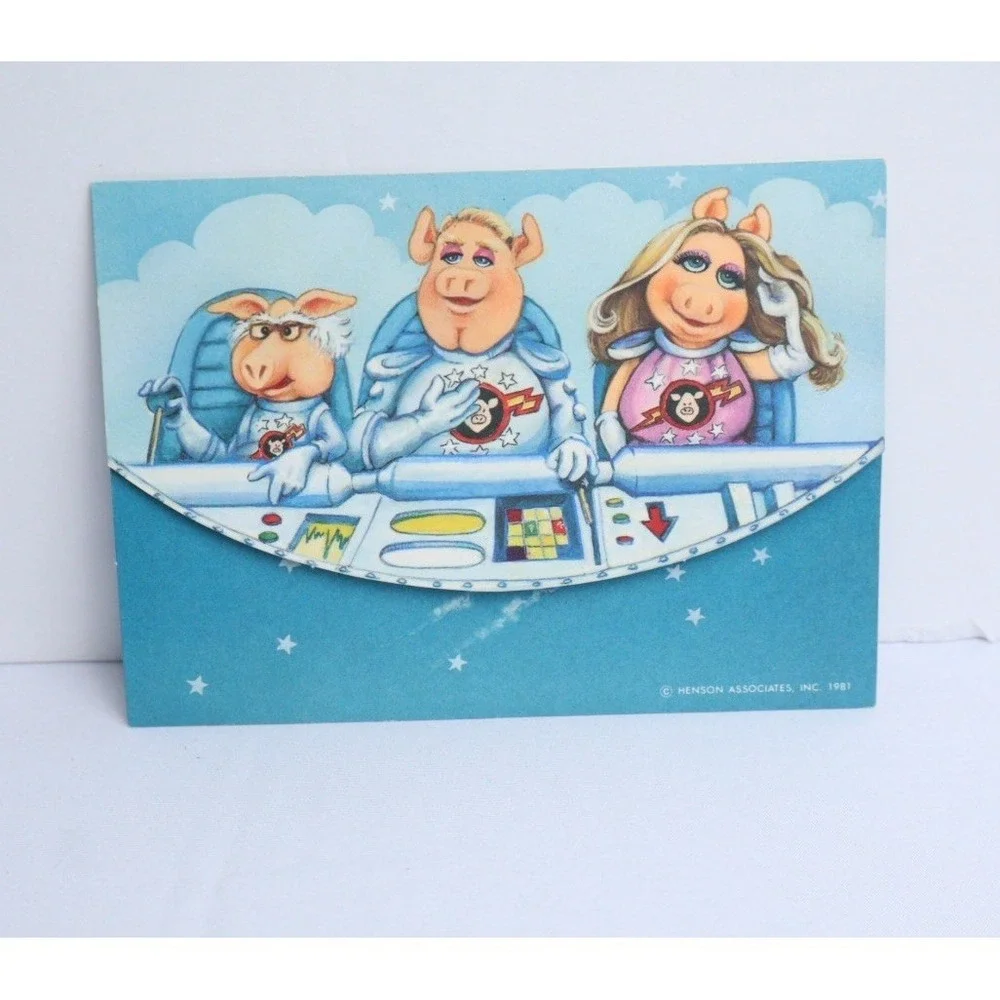 VTG Miss Piggy Hallmark‎  Folding Card Postcards (5) Henson Muppets 1981 NOS