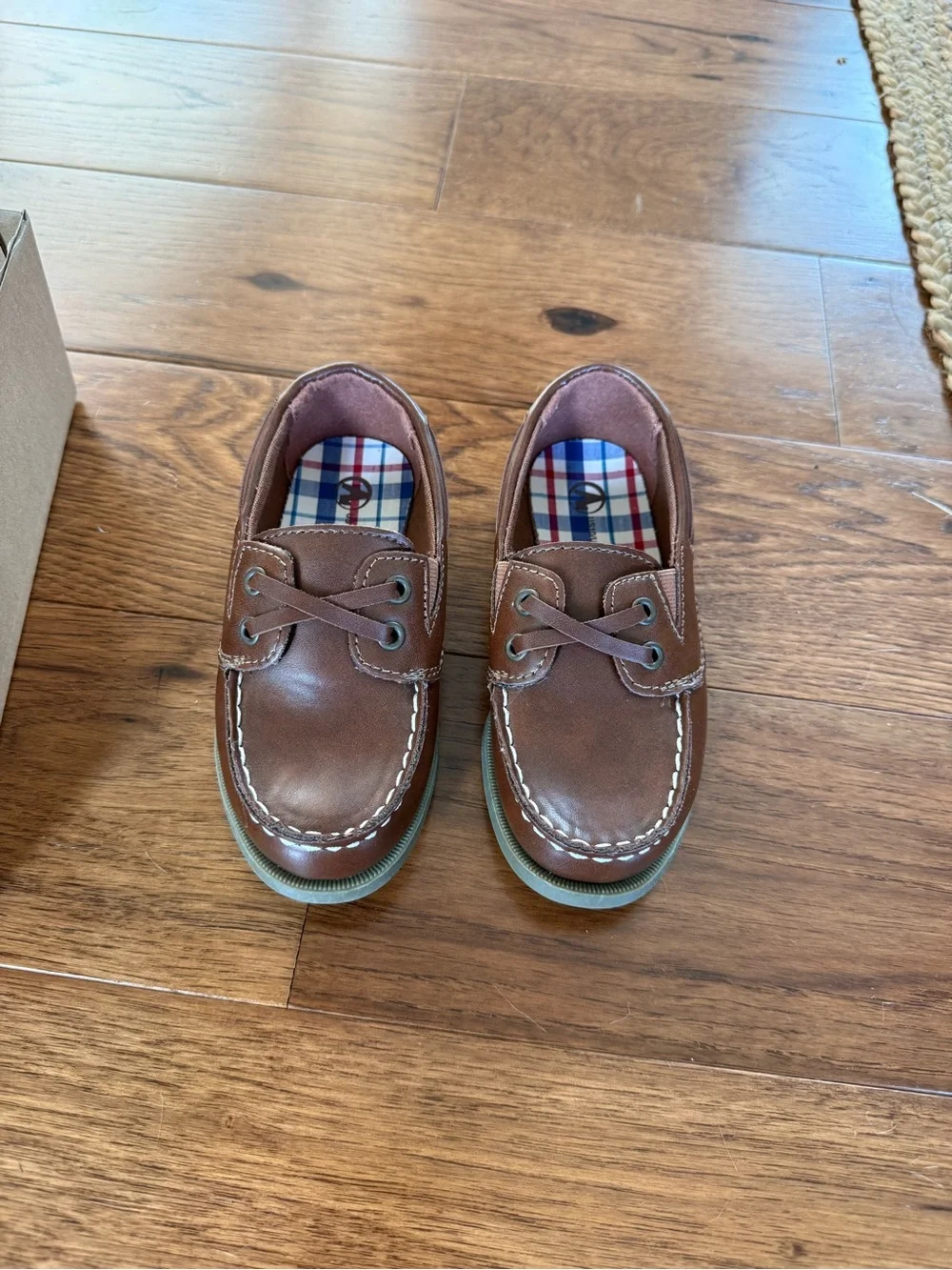 Kids Brown Leather Boat Shoes