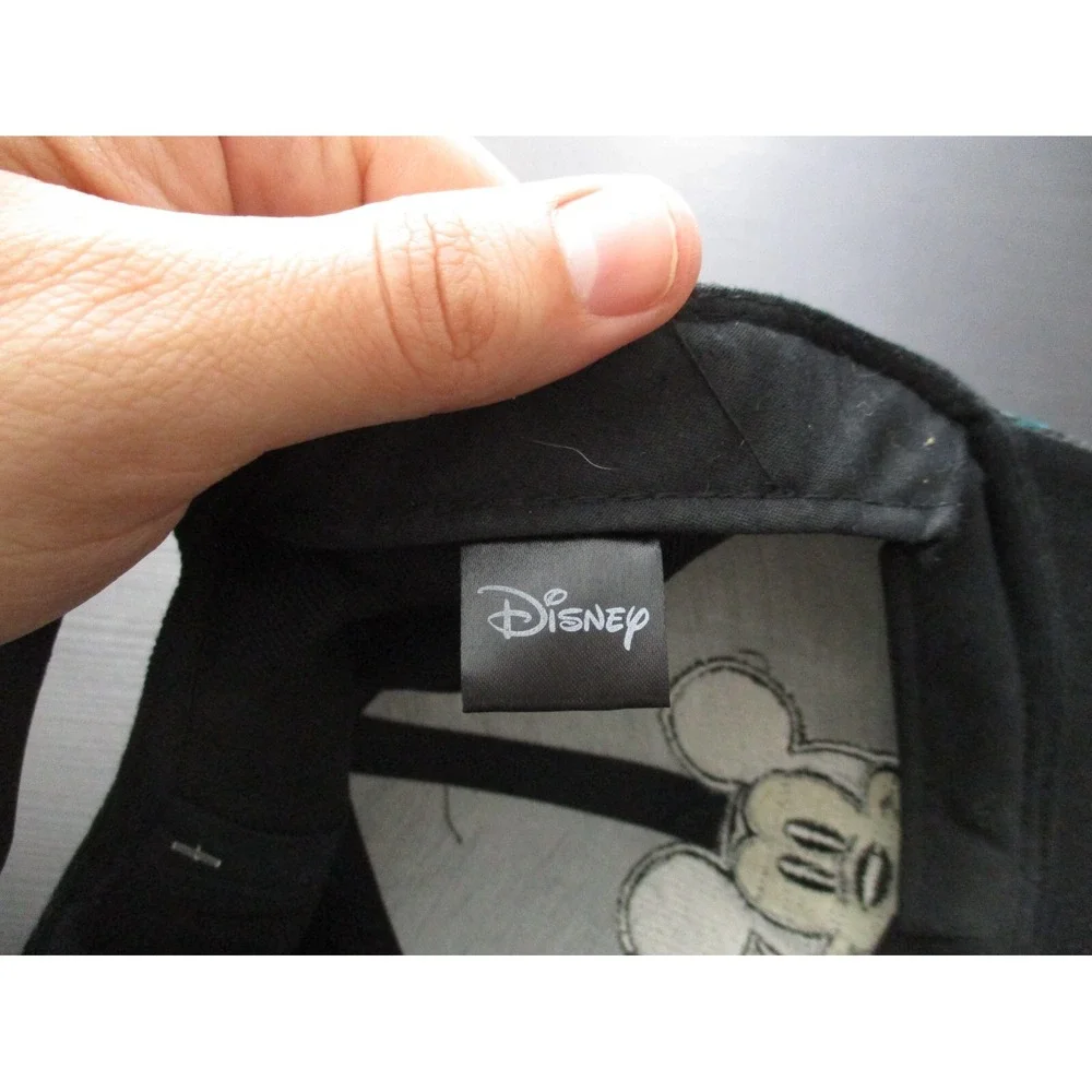 Disney Hat Cap Mens Black Snap Back Floral Hawaiian Mickey Mouse Logo Cartoon A2