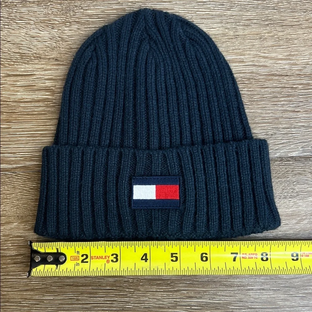 💙 Tommy Hilfiger Navy Blue Ribbed Knit Beanie | One Size