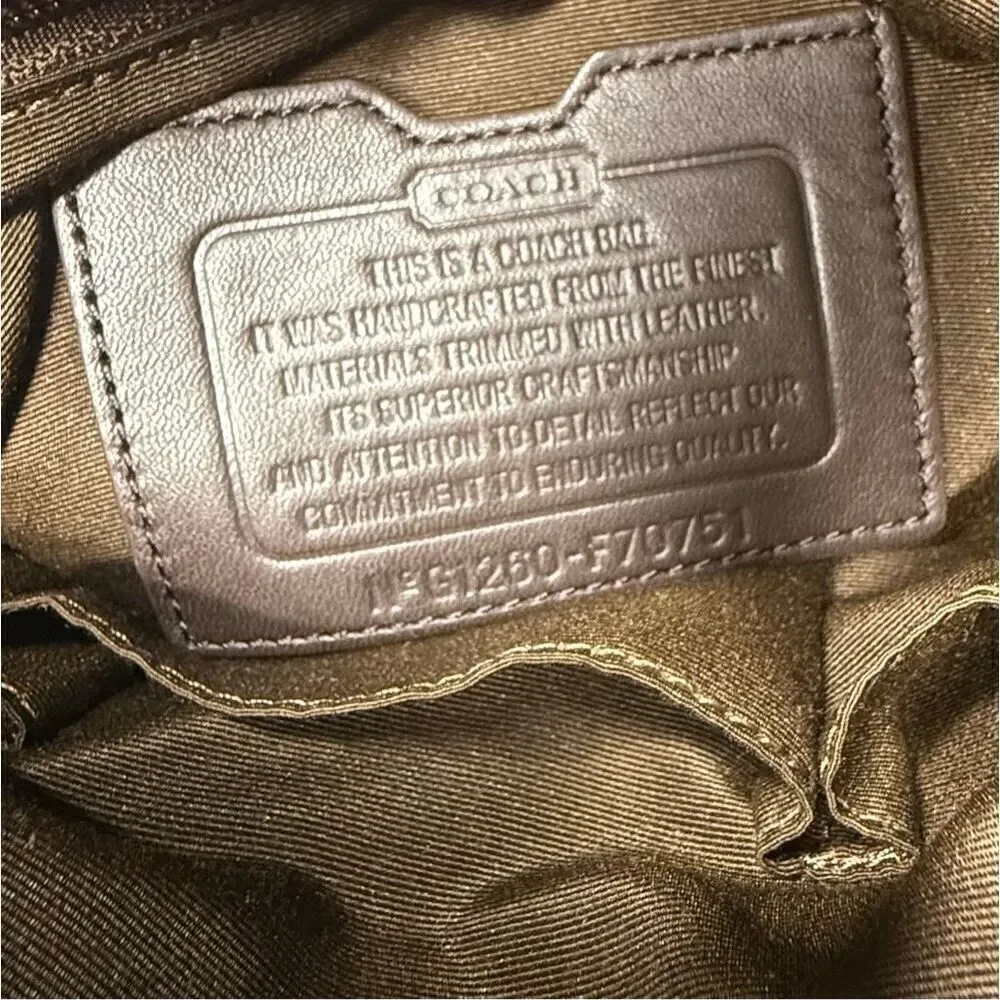 Coach Plaid Trans Atlantic Leather Messenger Bag F70751 Leather Trim, Crossbody,