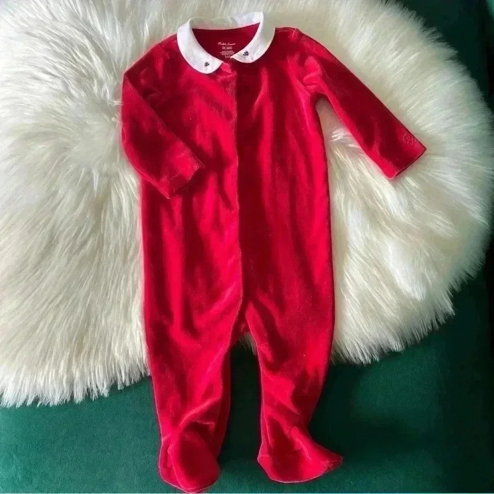 Ralph Lauren Velvet One Piece Onesie Sz 6 Months