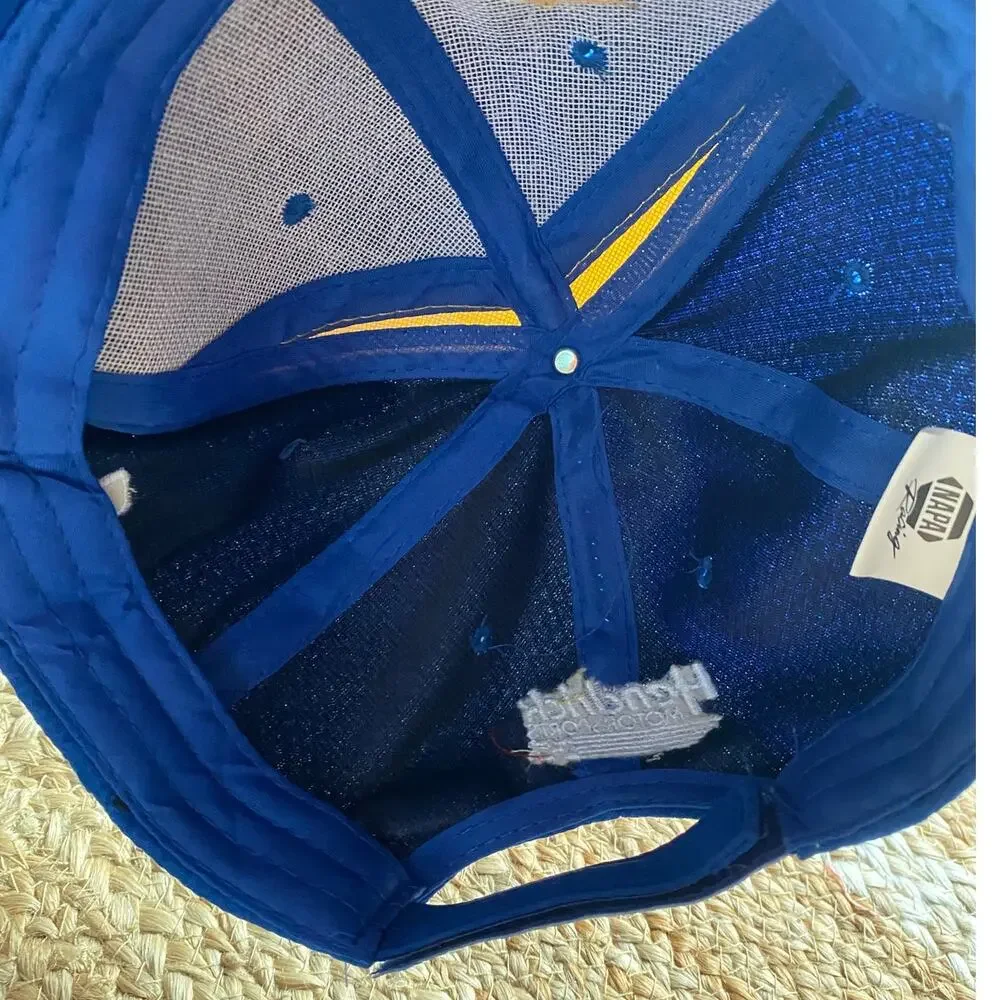 Napa Racing #24 Chase Elliot Hendrick Baseball Hat Blue Yellow Signature