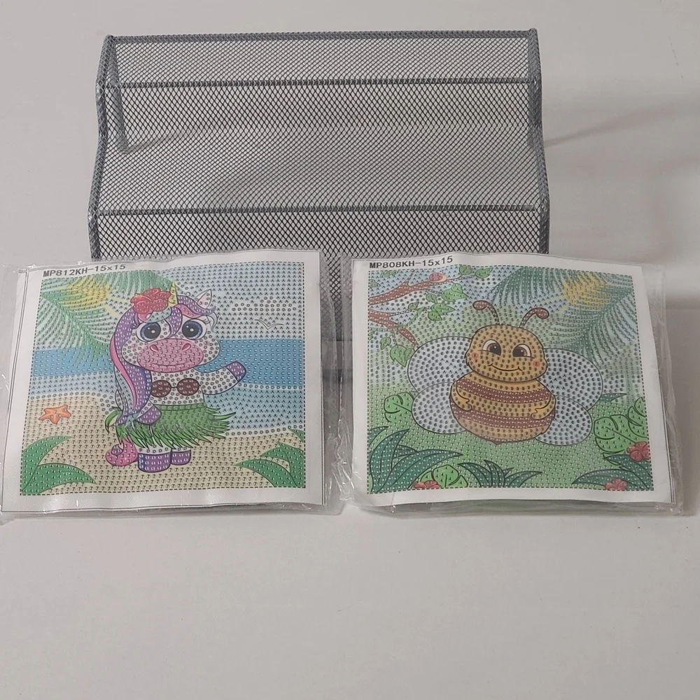 Kids Diamond Art 2 Pack NWOB Bee And Umicorn Age 8 And Up 6 X 6