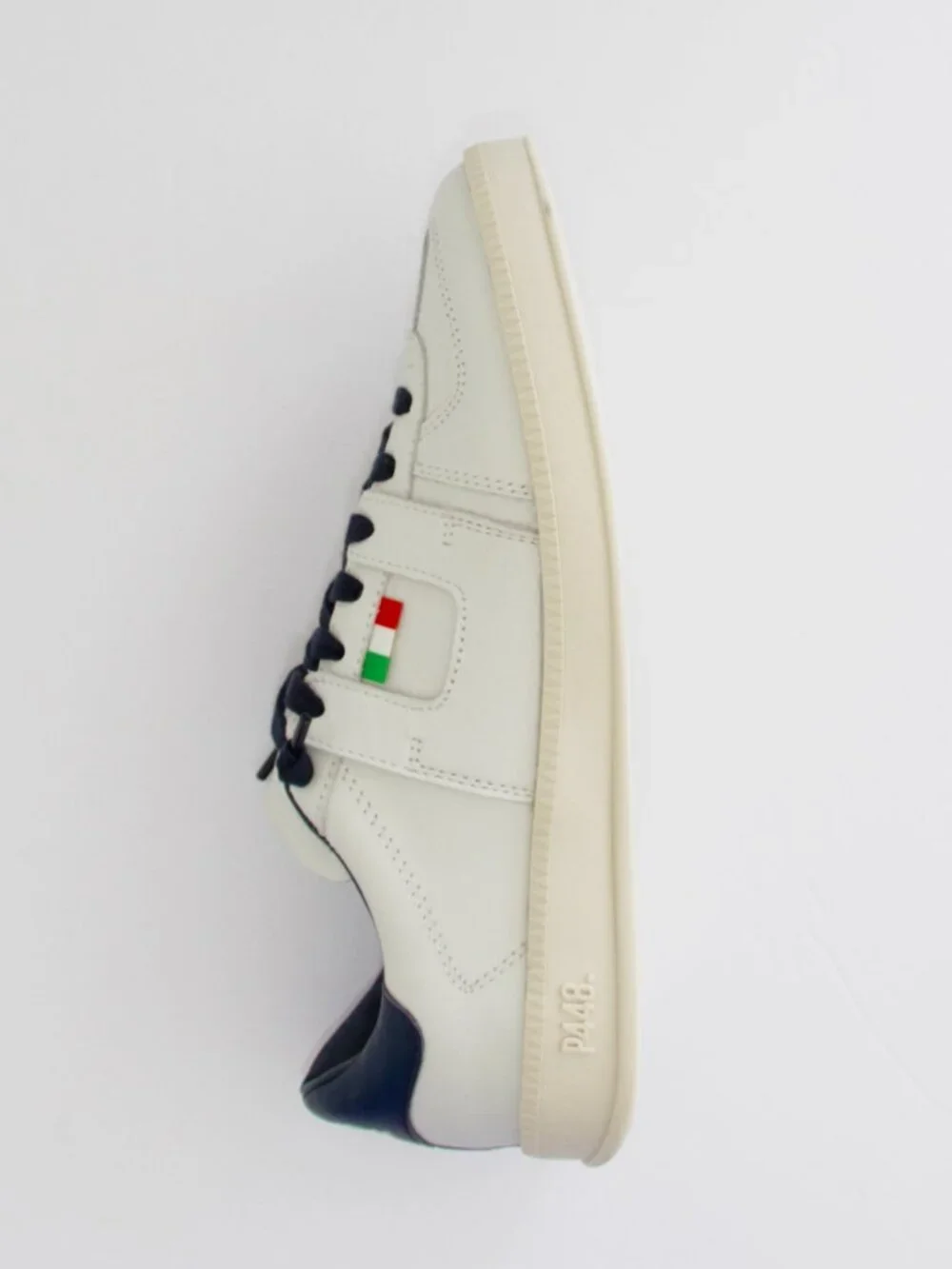 NWT P448 RARE White Leather Sneakers with Italian Flag