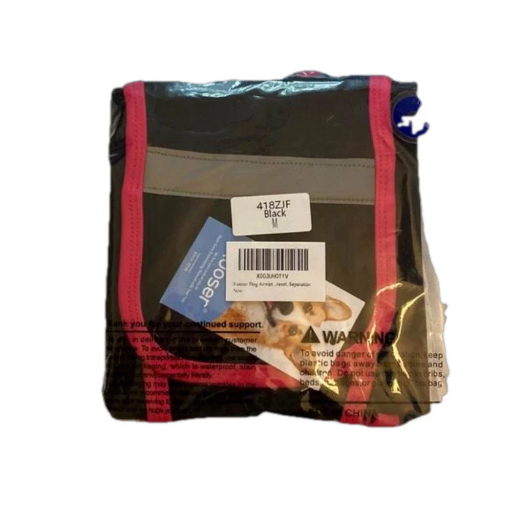 Kuoser Dog Anxiety Vest - Black/Pink - Size Medium - NIP