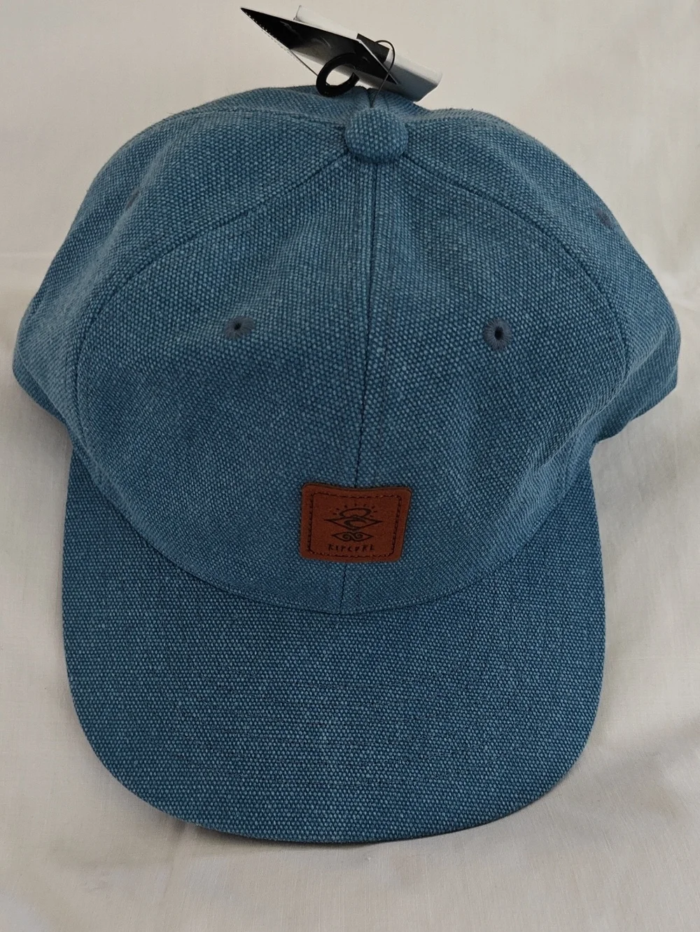 Rip Curl Men's Denim-Style Blue Baseball Cap with Leather Patch