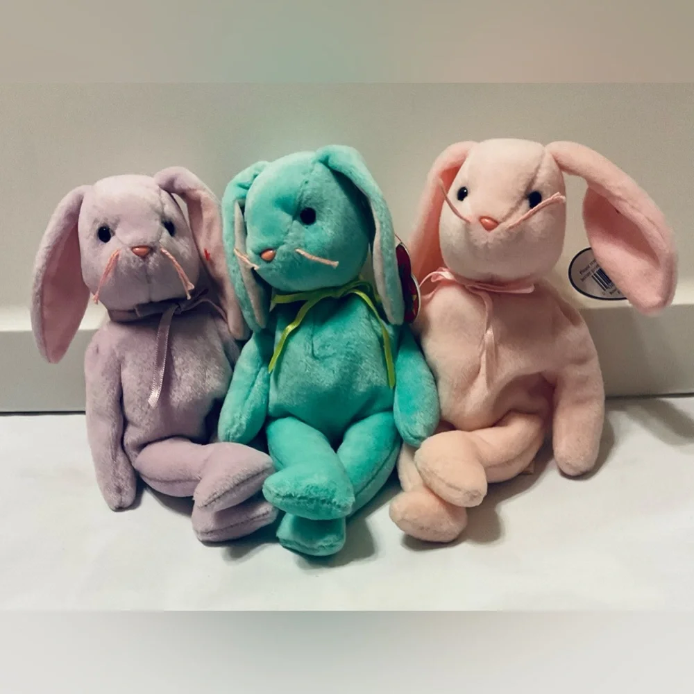 Ty trio of bunny rabbit beanies pair nice for Easter Floppity, Hippity, …