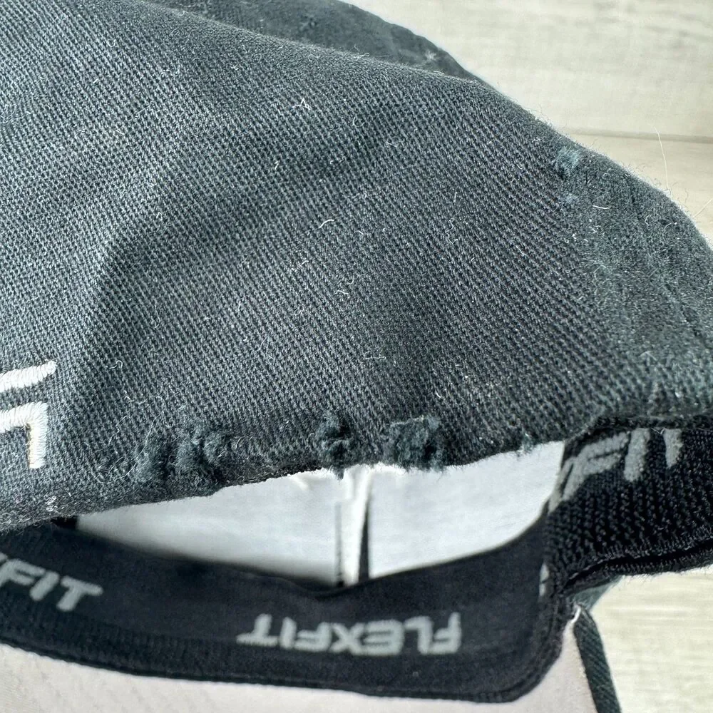 Flexfit Tesla Motors Baseball Cap Mens S-M Black Embroidered Logo Fitted Hat