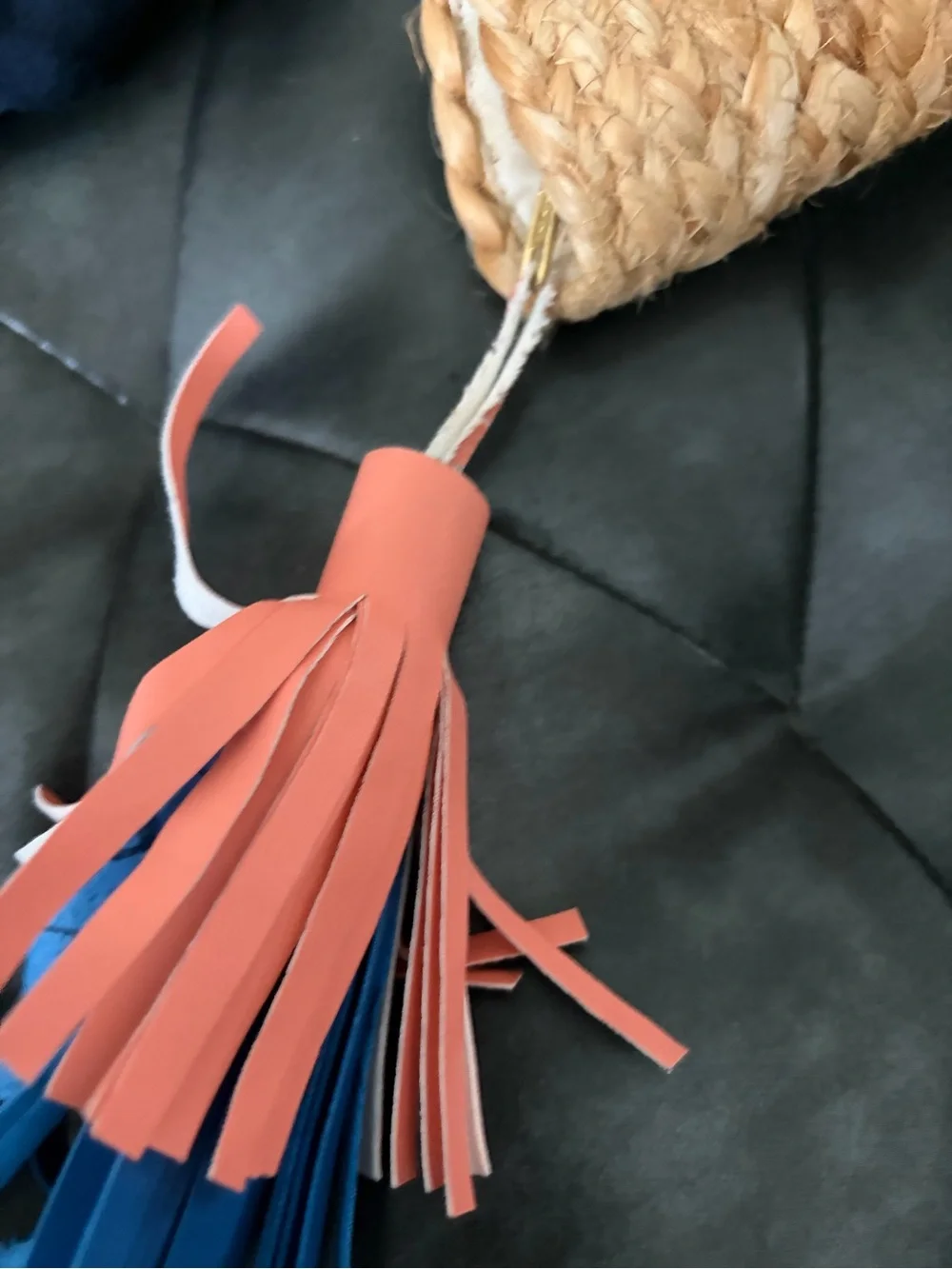 Lulus Lines in the Sand Beige Woven Tassel Half Moon Clutch