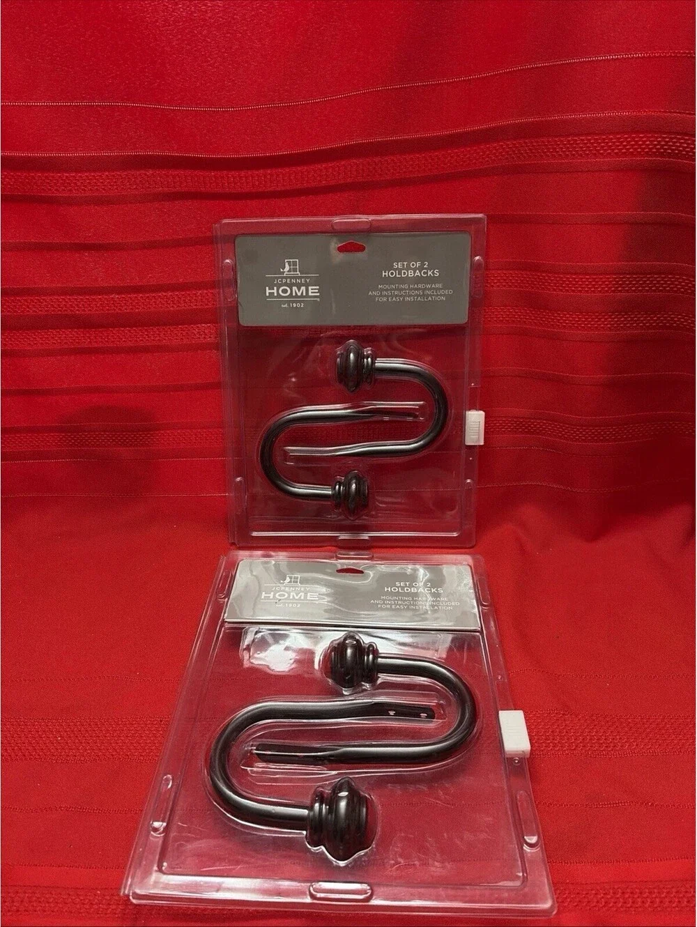 JC Penney Home 2 Sets Of 2 Holderbacks Mounting Hardware Window Curtain