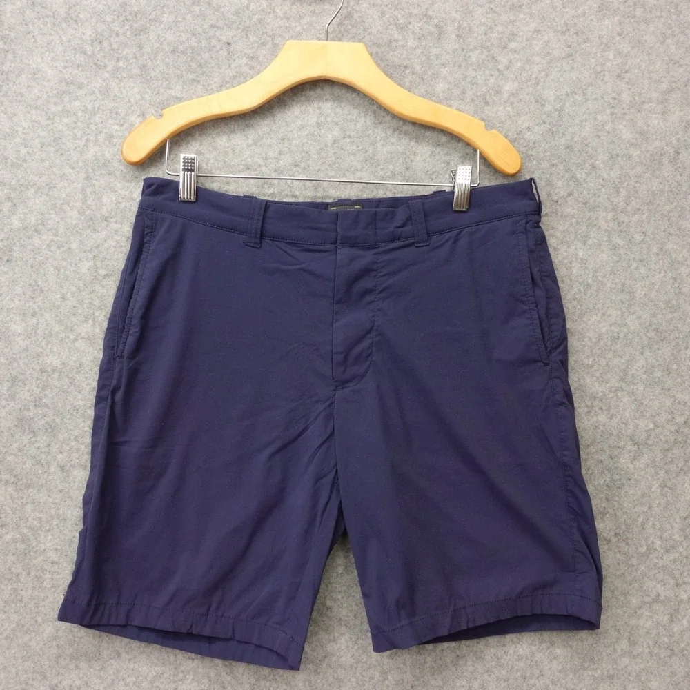 J CREW STRETCH Chino Shorts Mens 33 Navy Blue Golf Performance Tech Utility 34x9