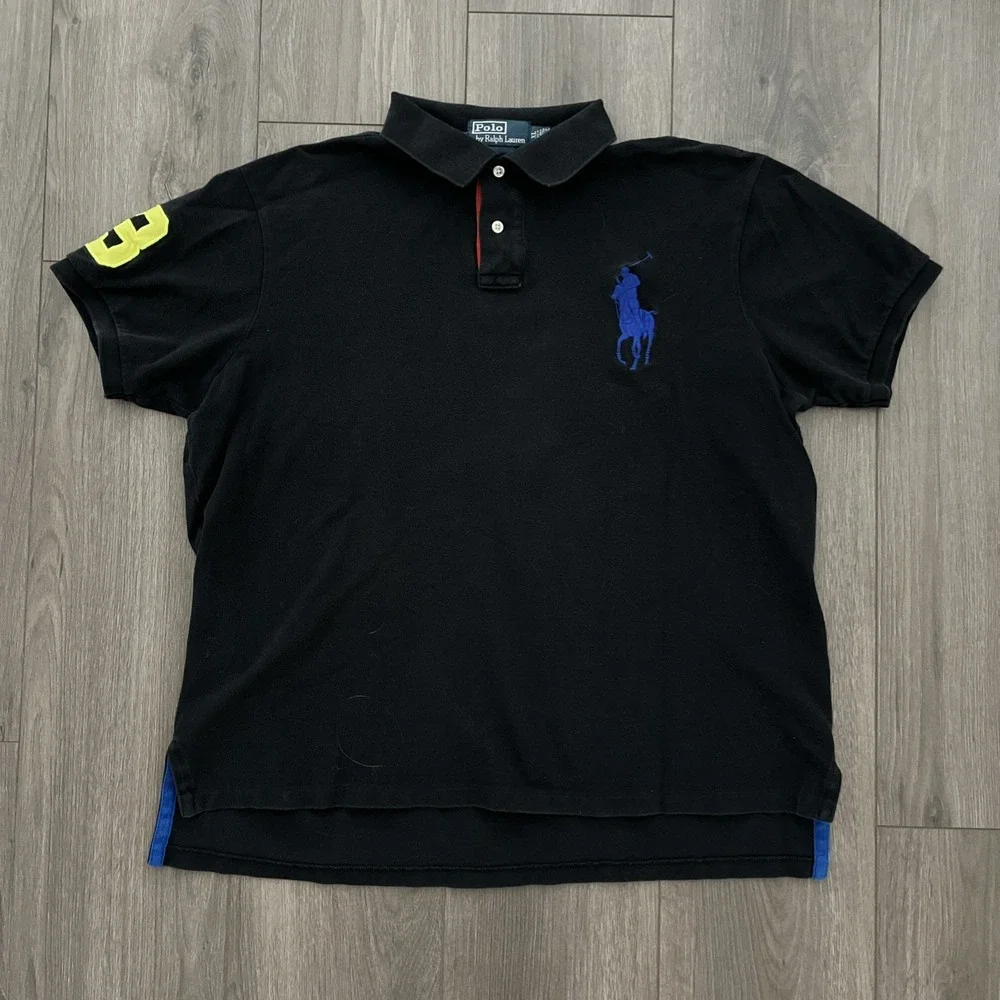 PoloRalph Lauren Short Sleeve Rugby Polo Shirt Mens XL Embroidered Logo Black