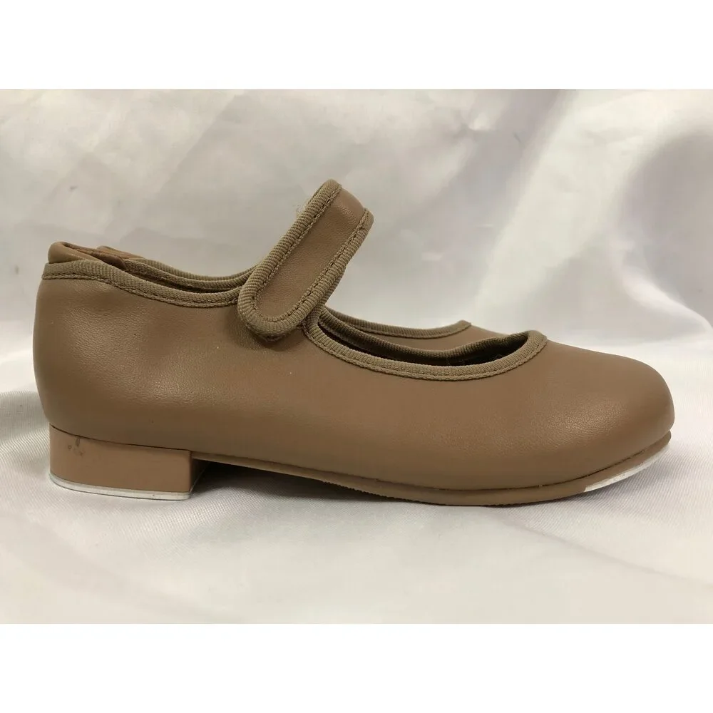 Pre-Owned Dance Tap Shoes Danshuz 534 Child 13.5M Tan Mary Jane Leather No Buck