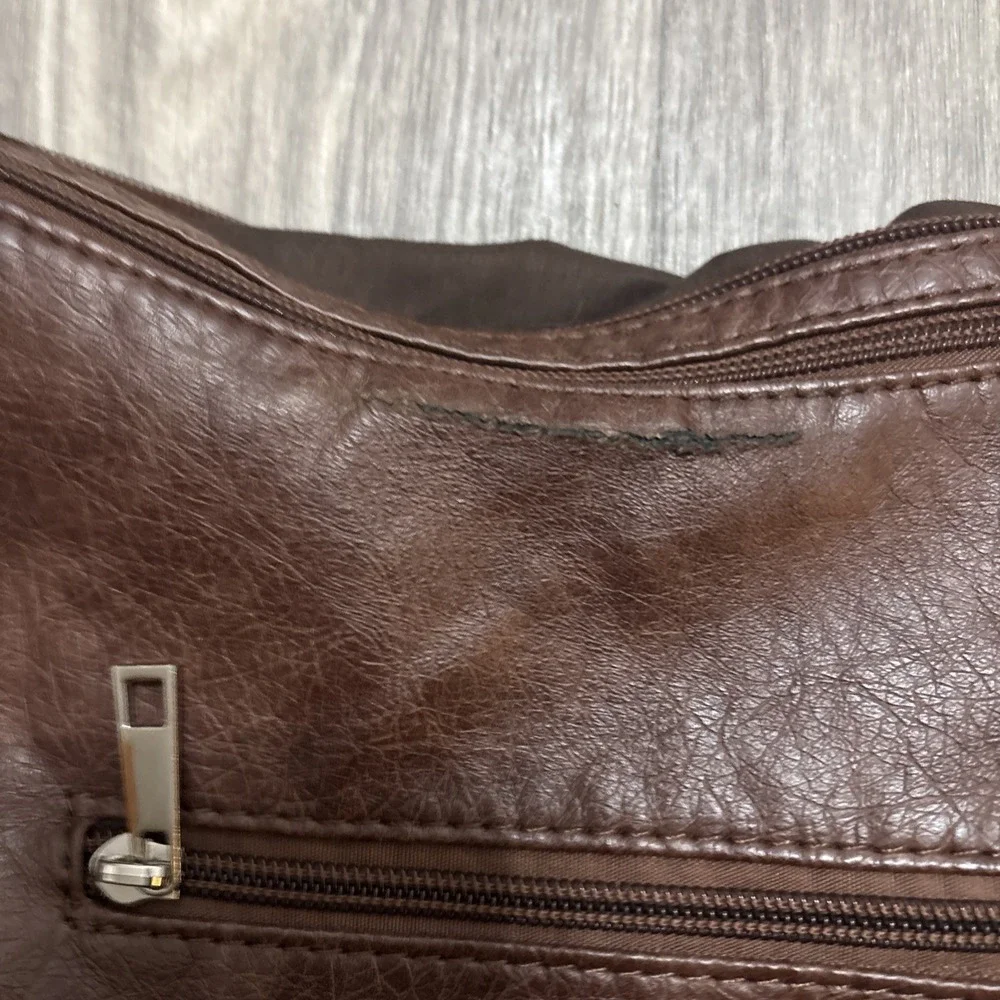 Dark brown leather purse shoulder bag hobo