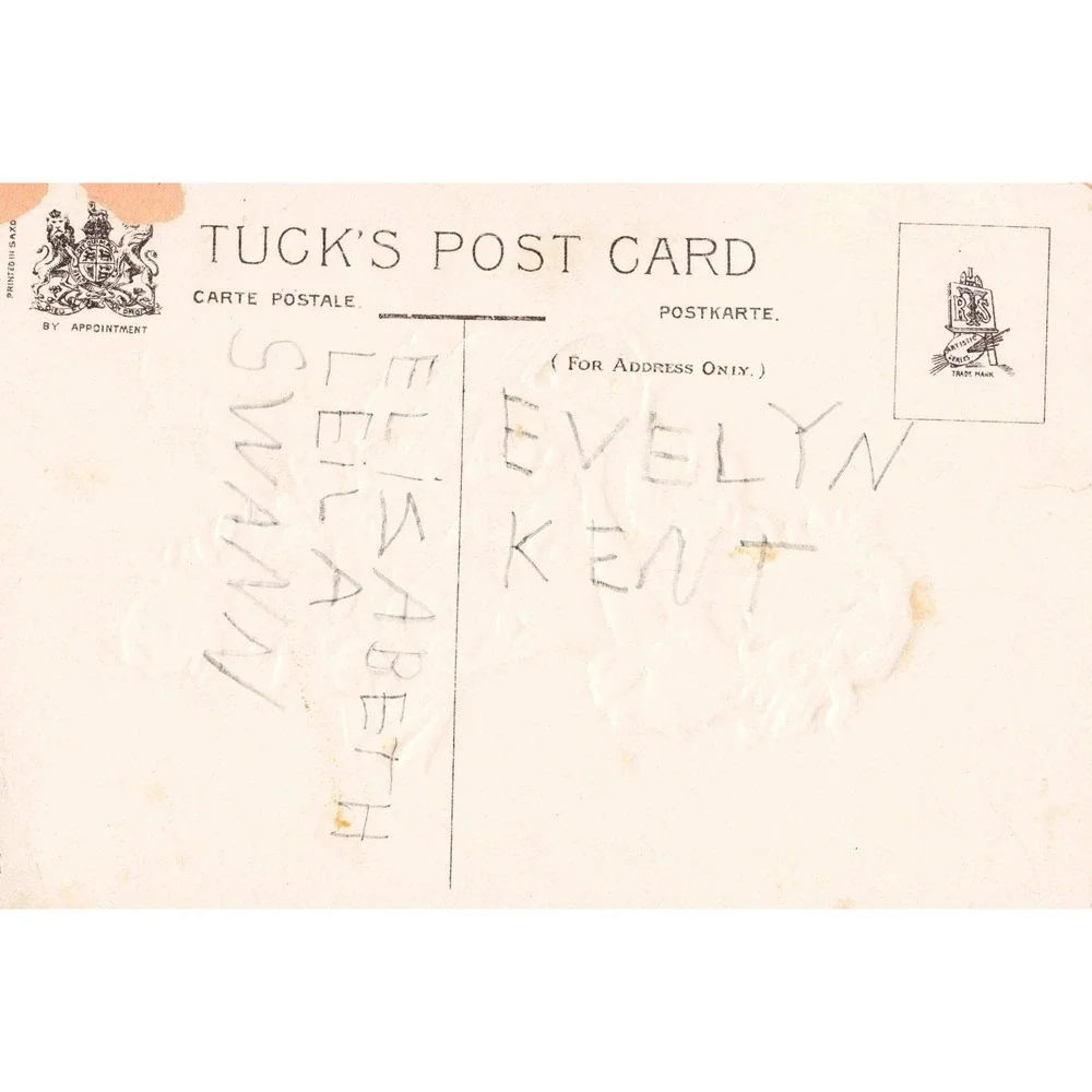 Antique Raphael Tuck & Sons Embossed Birthday Postcard Girl Basket Pink Roses