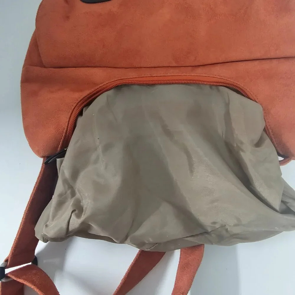 Vintage Travelon Hobo Bag Microsuede Orange Travel Boho Crossbody Expandable