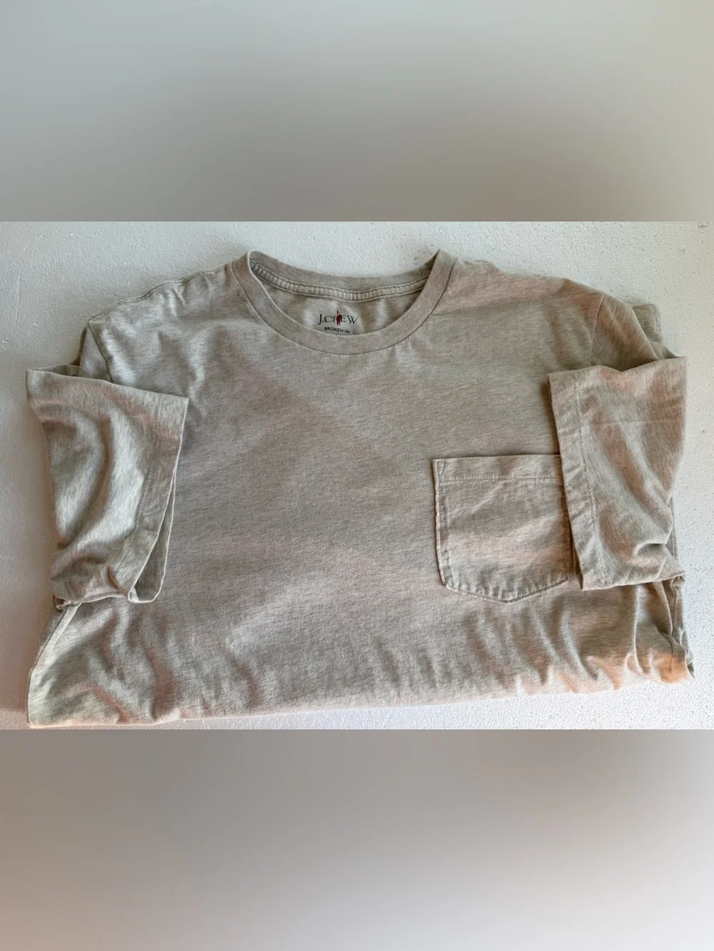 J.Crew Broken-In Heather Oatmeal pocket tee large tall