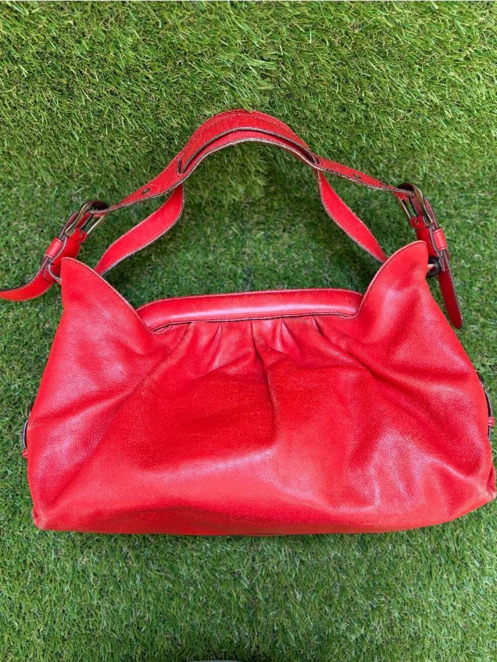 Fendi Red Borsa Leather Hobo Doctor Bag