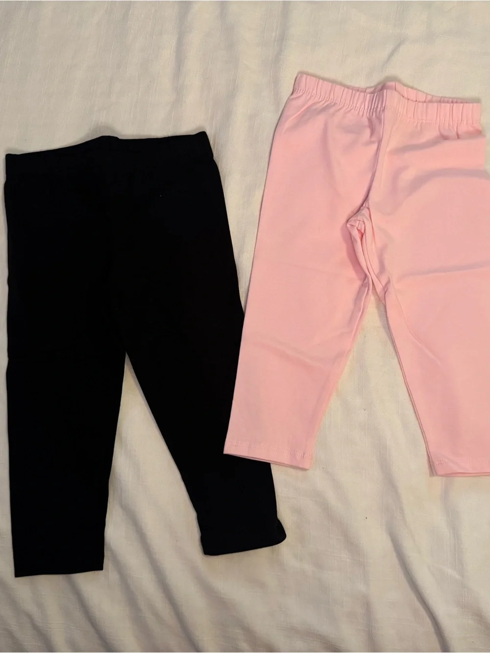The Children's Place Black and Light Pink Cropped Leggings Duo