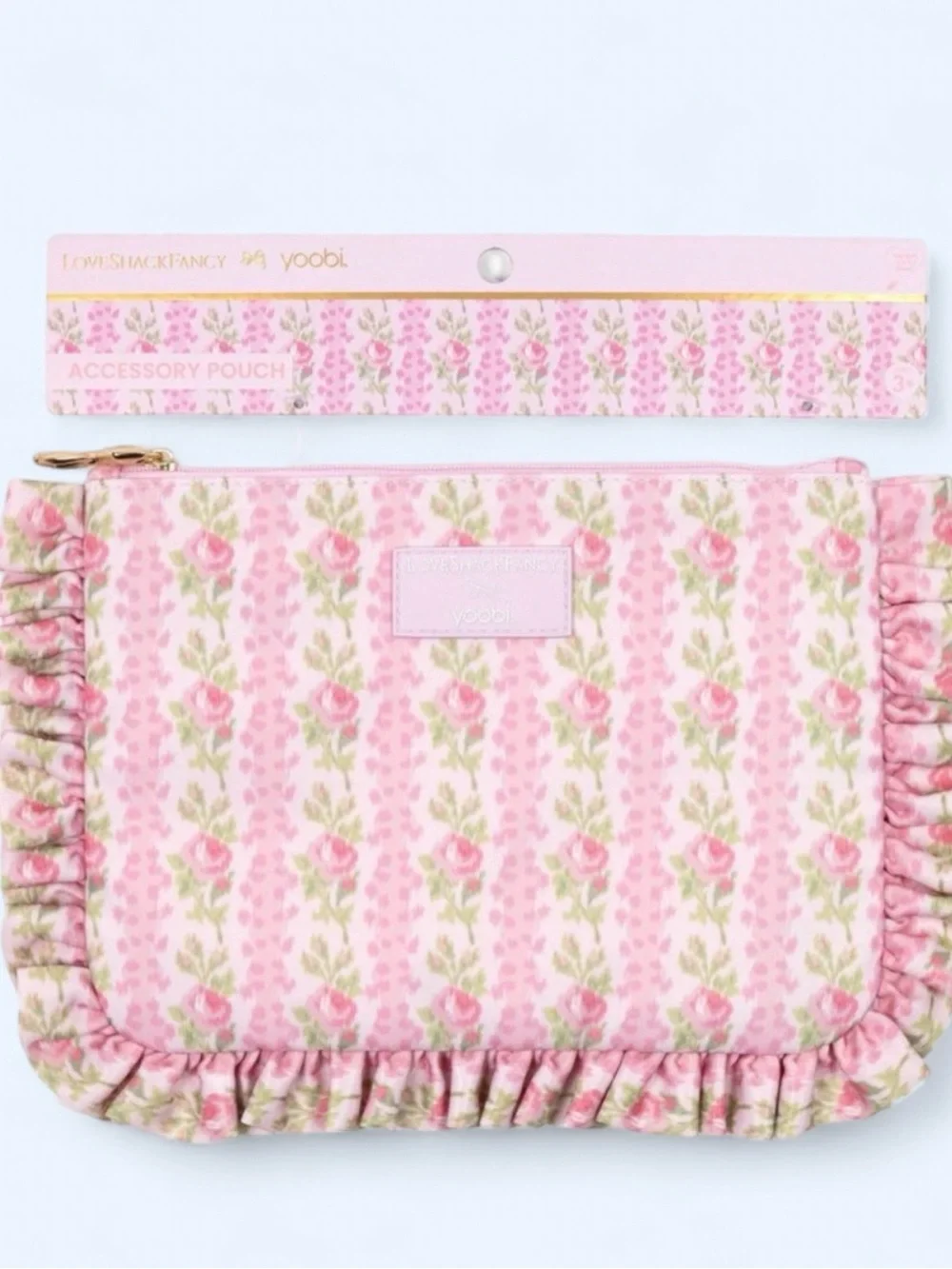 LoveShackFancy x Target - Yoobi Blooming Heirloom Flat Zip Pencil Case with Ruff