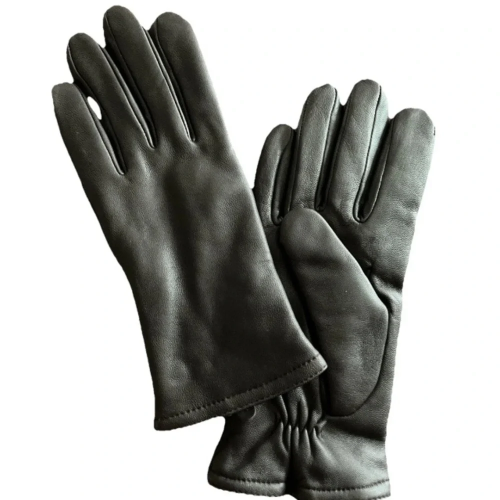 Vintage Chocolate Brown Leather Gloves Thinsulate Lined Women's Fall Winter M